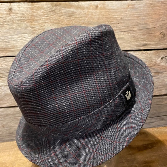 Goorin Bros Fedora in Grey with Burgundy and White Hatching - Like New, Size M - Picture 8 of 8